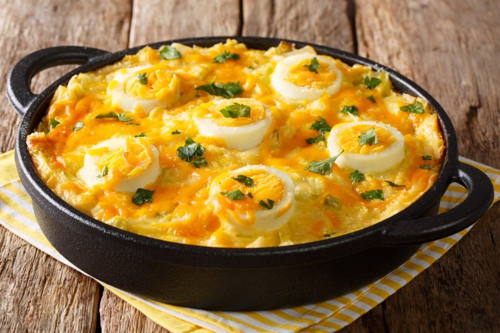 Anglesey - Auflauf mit Eiern und Kartoffelpüree in Bechamelsauce