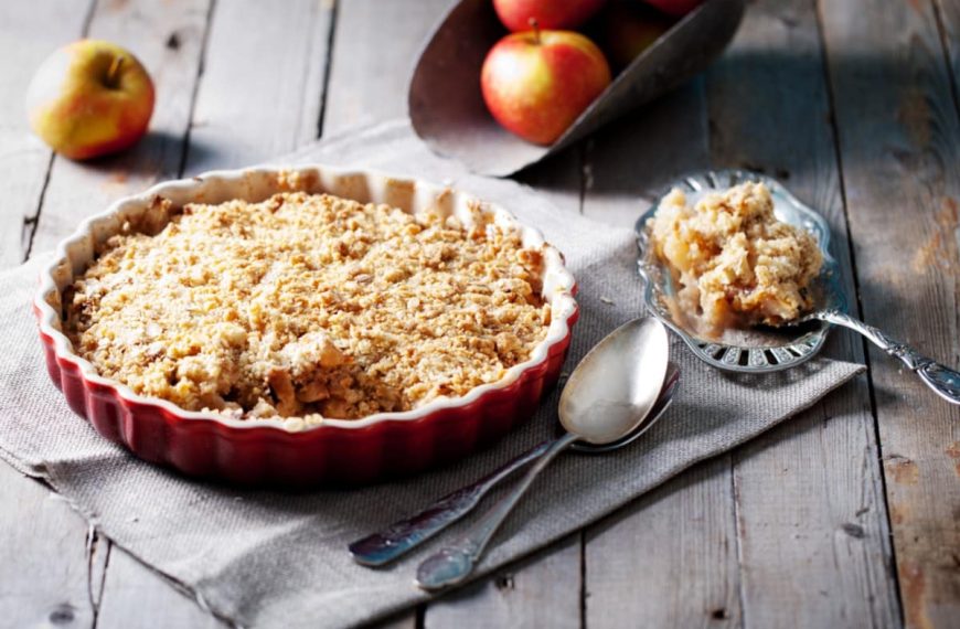 Apple Crumble mit Haferflocken – Apfel Dessert mit Streuseln