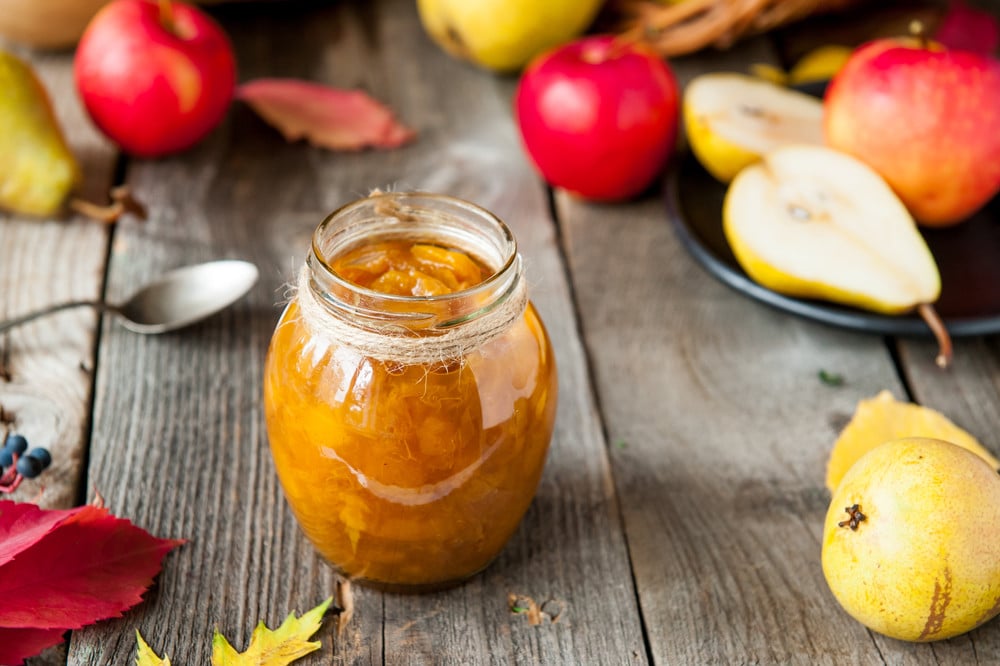 Aromatische Birnenmarmelade mit Äpfel und Zimt