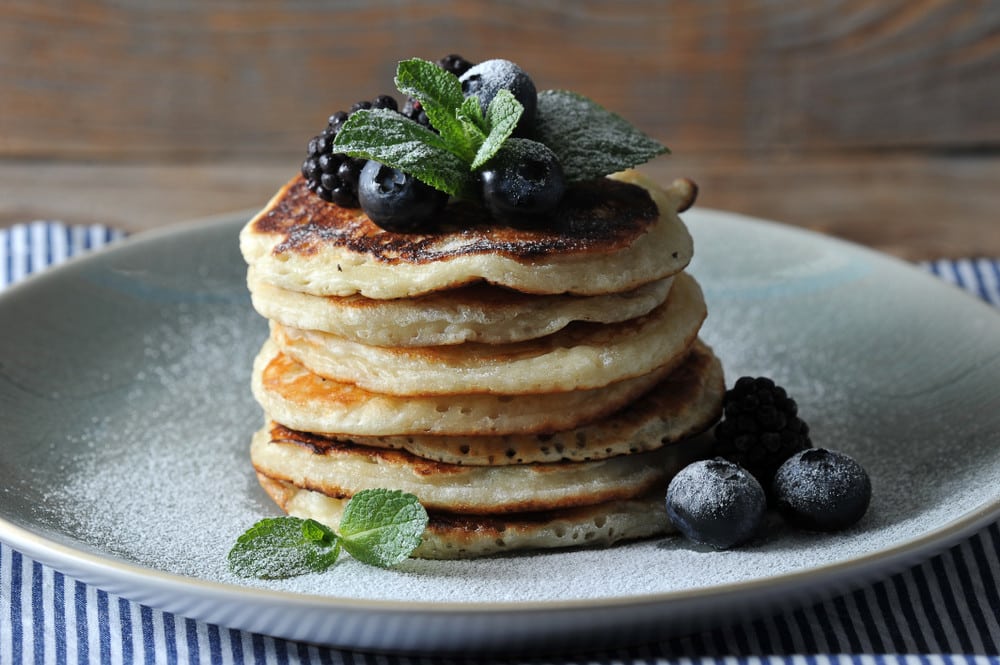 Aromatische Quark Pancakes mit Bananen