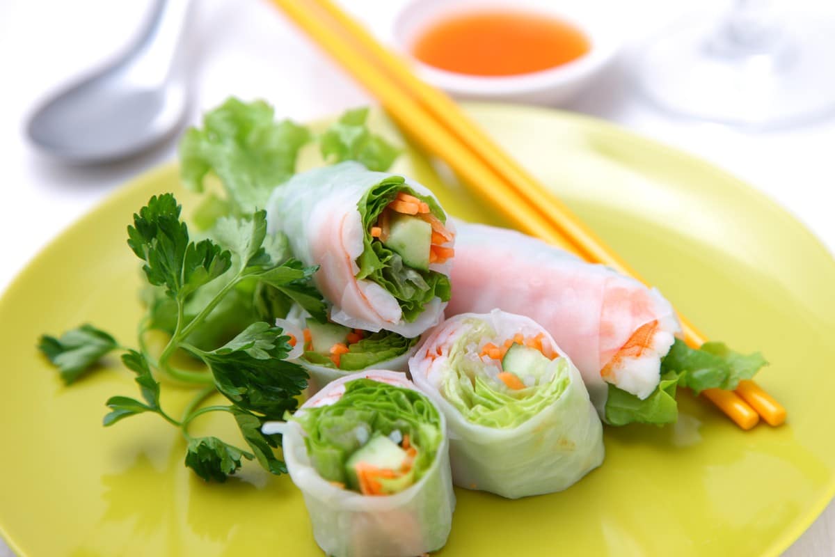 Asiatische Sommerrollen mit Shrimps