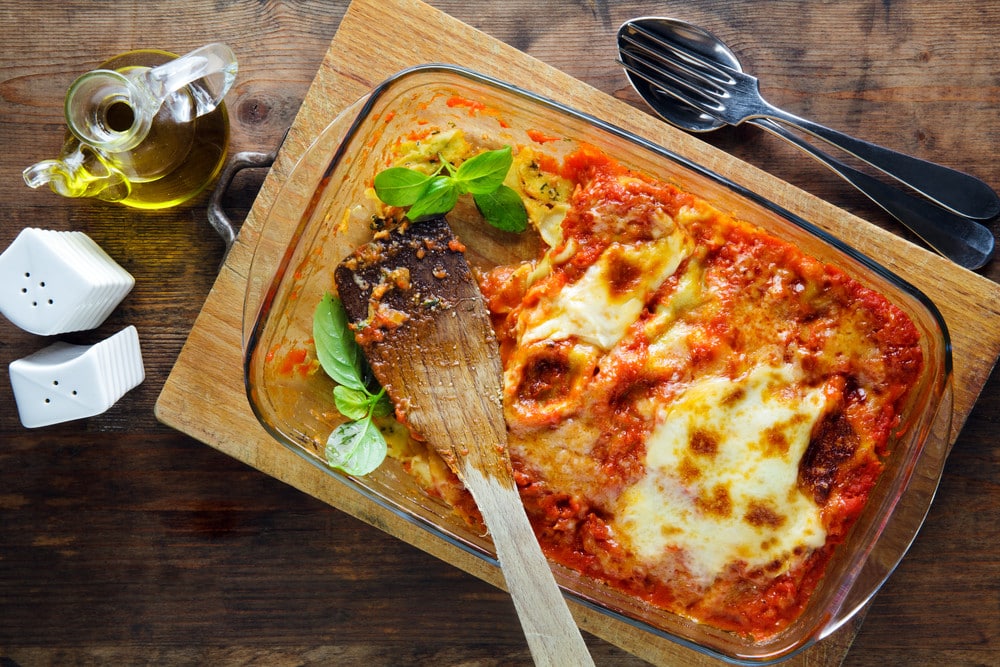 Auberginen Lasagne mit Hackfleisch und Tomaten