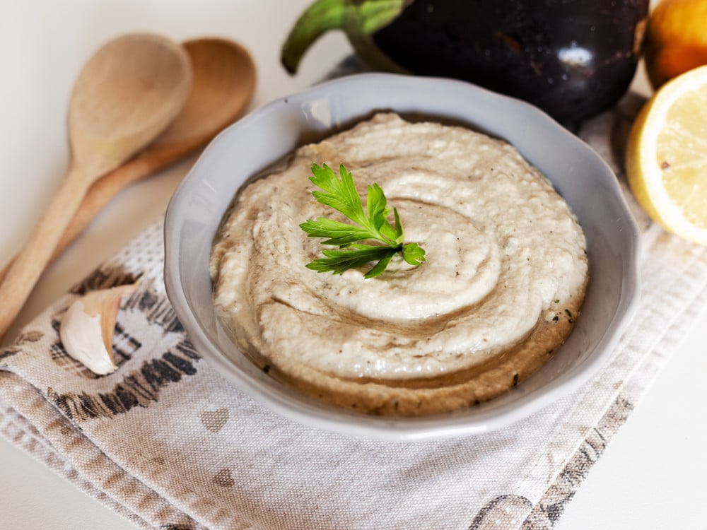 Baba Ganush Auberginencreme mit Sesam und Knoblauch