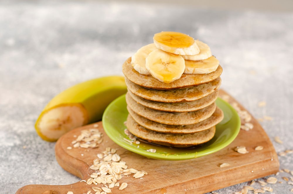 Bananen Pancakes mit Haferflocken und ohne Mehl