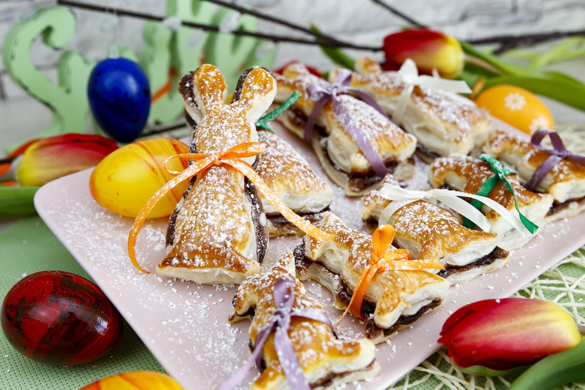 Blätterteig Osterhasen mit Schokocreme - Ostergebäck