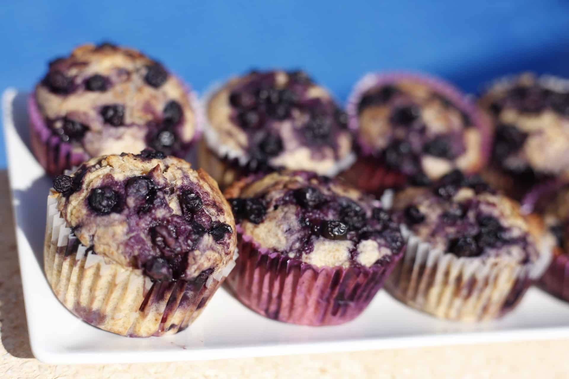 Blaubeermuffins mit Buttermilch und Vanille