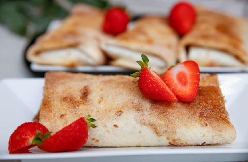 Chimichanga Rollen mit Erdbeeren und Quark