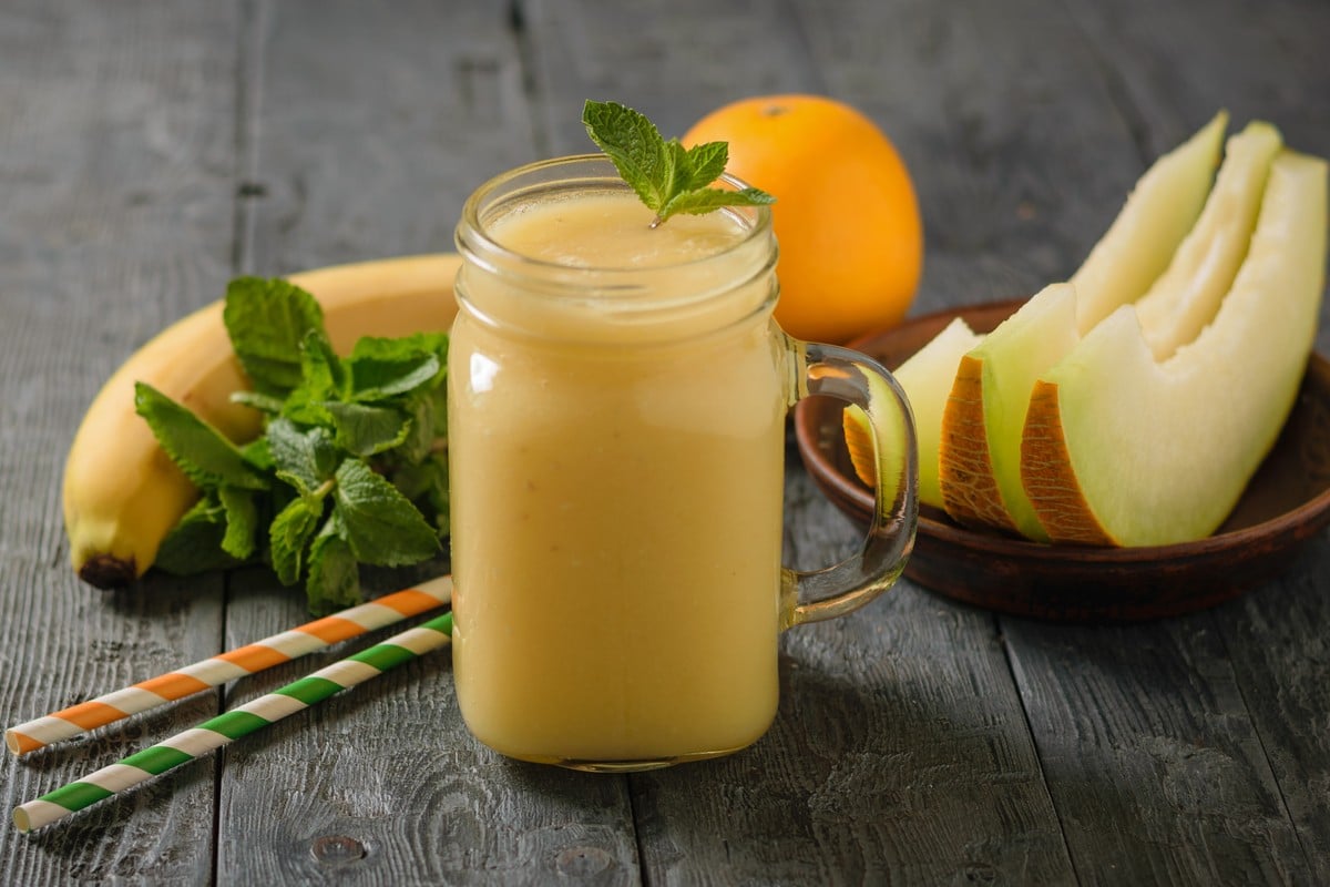 Cremiger Bananen Smoothie mit Melone