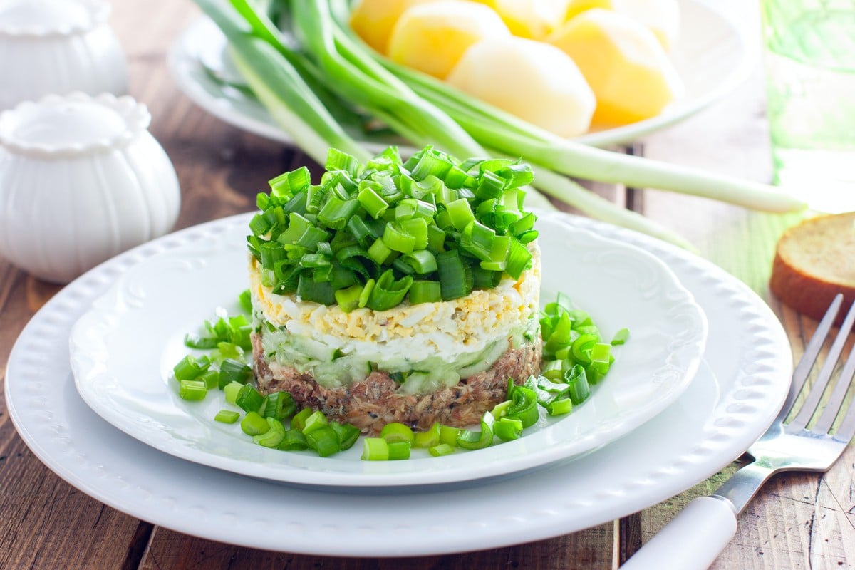 Eiersalat mit Fisch