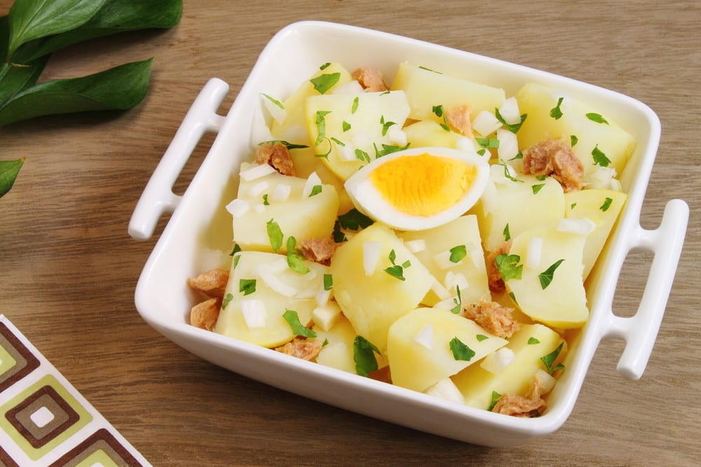 Einfacher Kartoffelsalat mit Thunfisch