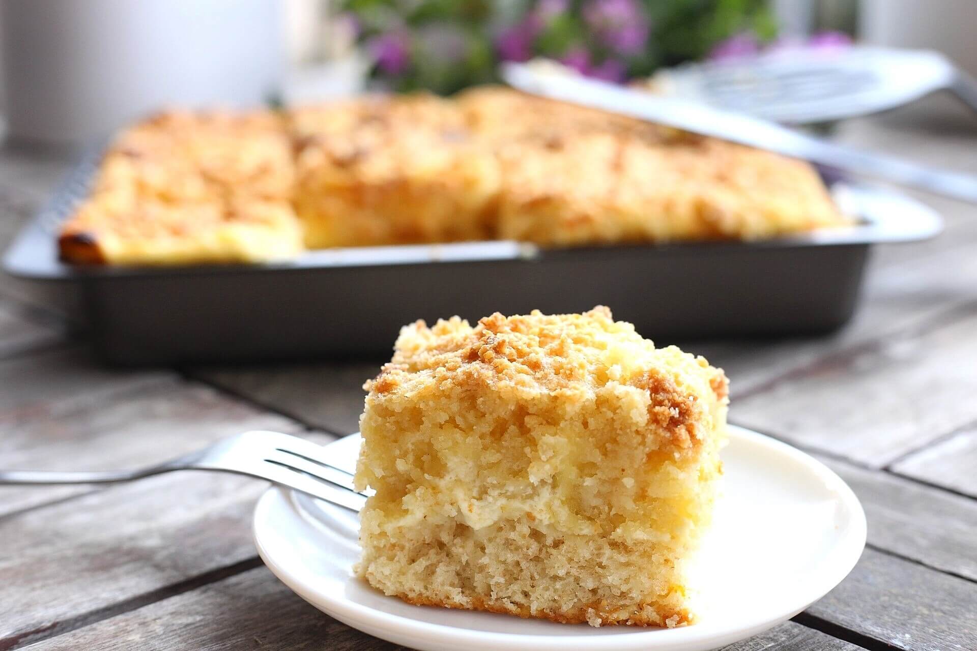 Einfacher Quark Streuselkuchen vom Blech