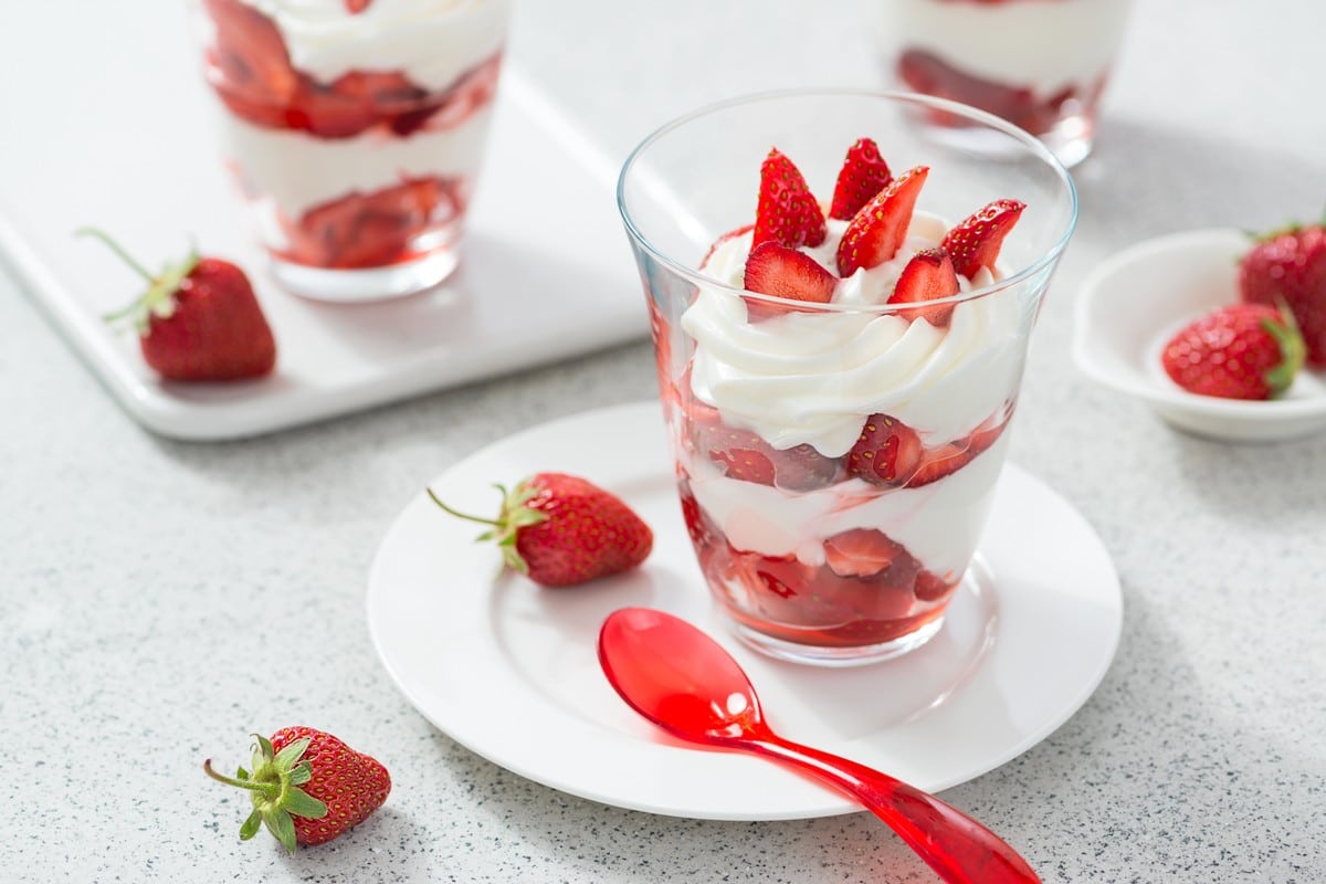 Erdbeer Dessert mit Quark