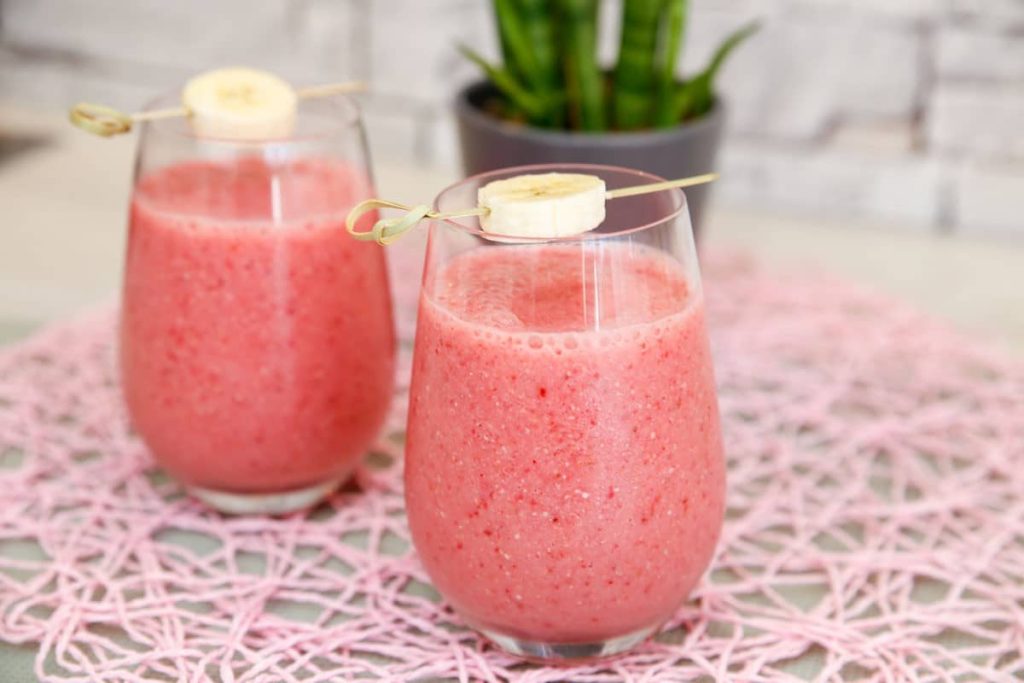 Erdbeersmoothie mit Bananen