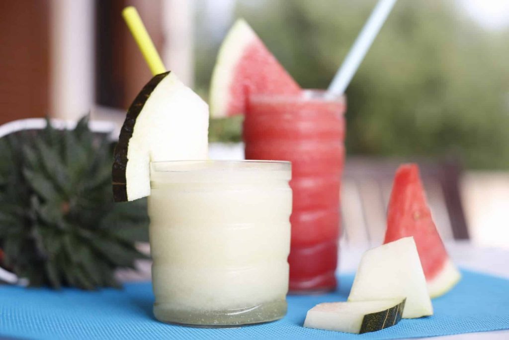 Erfrischender Melonen Smoothie aus Wassermelone und Melone