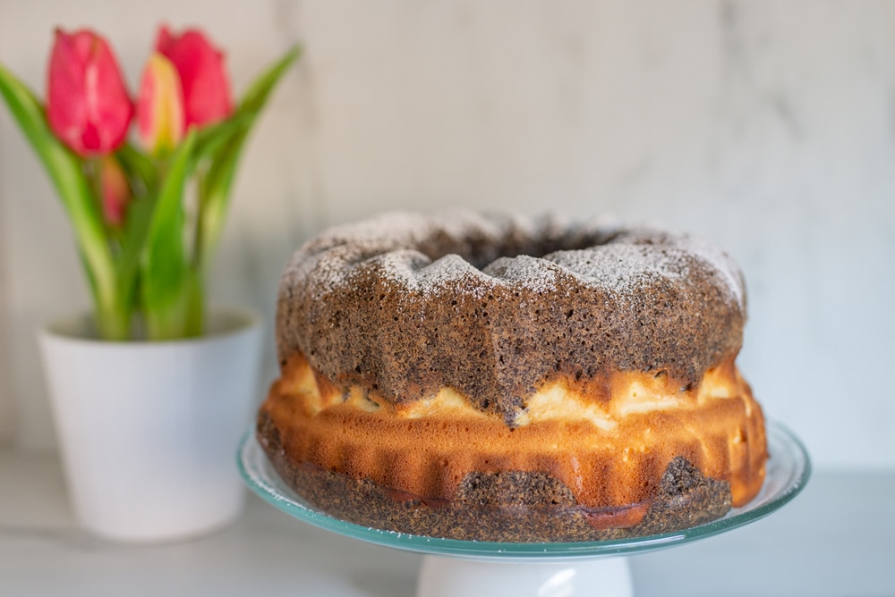 Feiner Mohnkuchen mit Quark im Gugelhupf