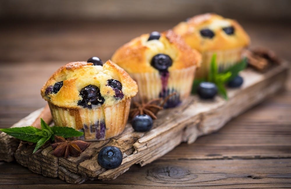 Fluffige Heidelbeermuffins mit Joghurt