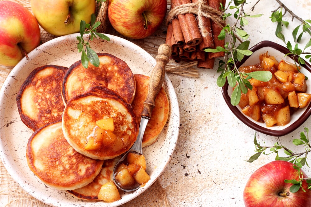 Fruchtige Apfel Pancakes mit Zimt