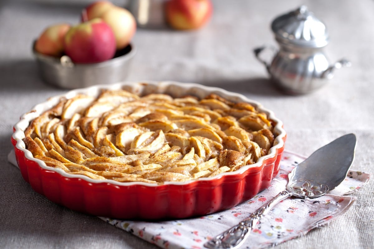 Fruchtiger Quarkkuchen mit Apfel und Vanille