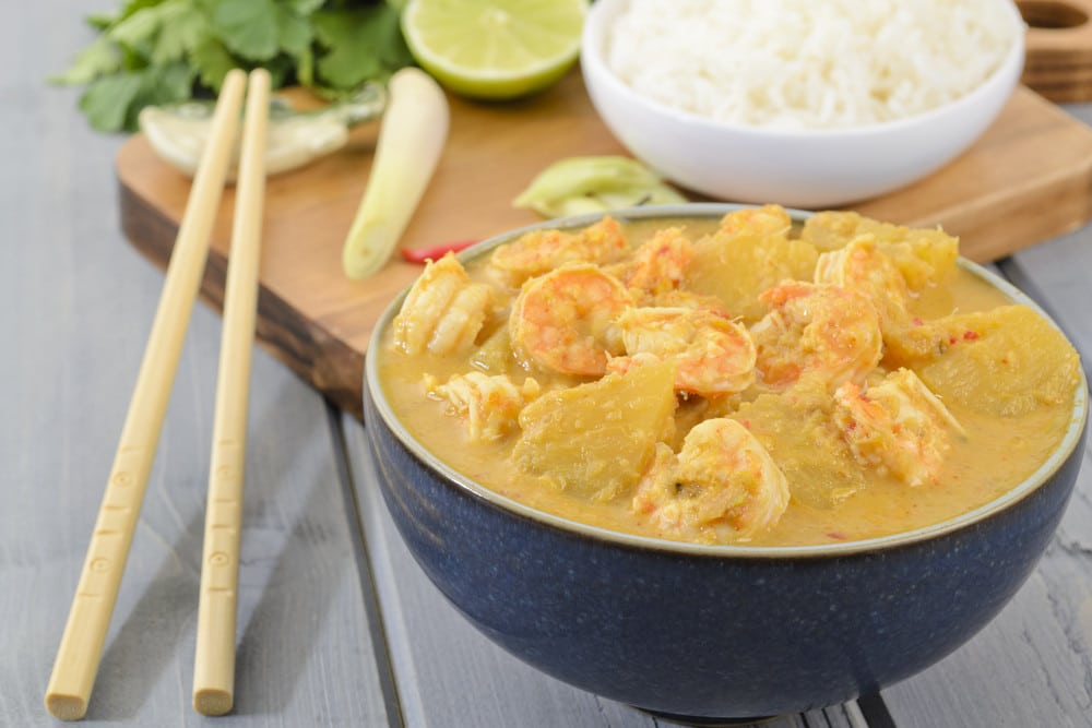 Garnelen Curry mit Ananas und Kokosmilch