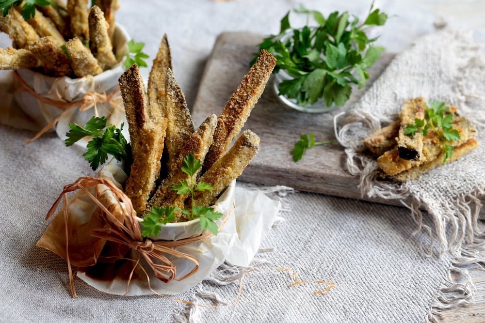 Gebackene Auberginen mit Parmesan