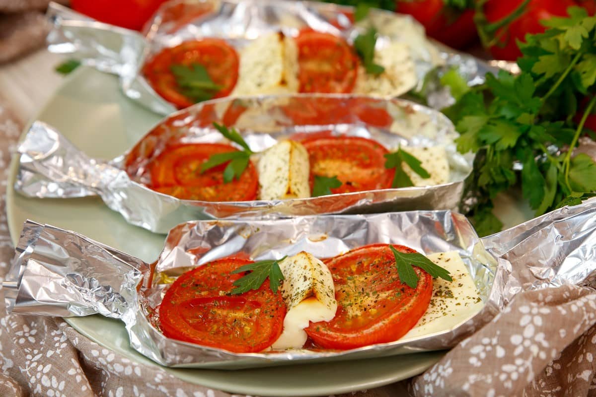 Gebackene Feta Tomaten Päckchen im Ofen