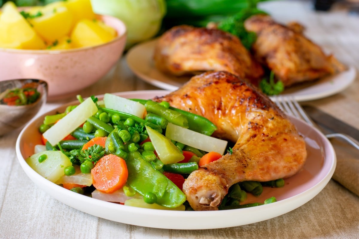 Gebackene Hähnchenschenkel in Kefirmarinade mit Gewürzen