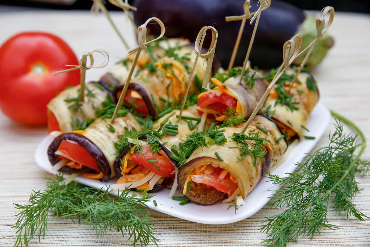 Gebratene Auberginen mit Möhren