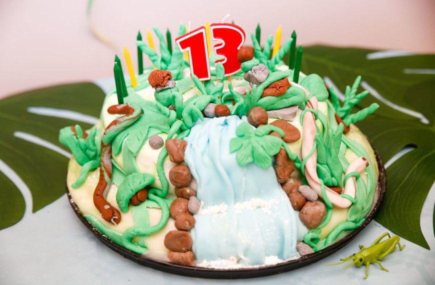 Geburtstagstorte Dschungel – Fondant Motivtorte zum Kindergeburtstag
