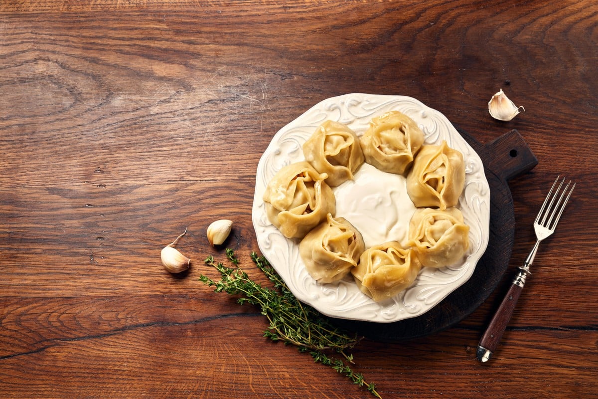 Gedämpfte Manti mit Kartoffeln