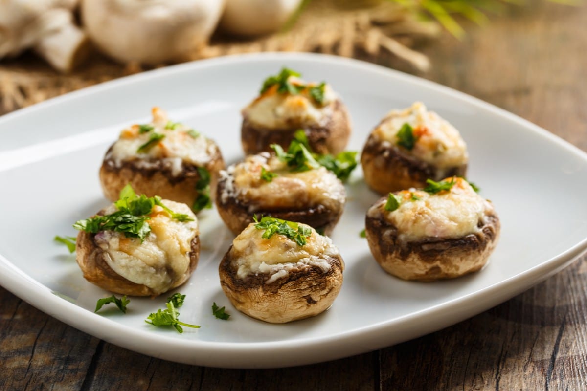 Gefüllte Champignons mit Garnelen