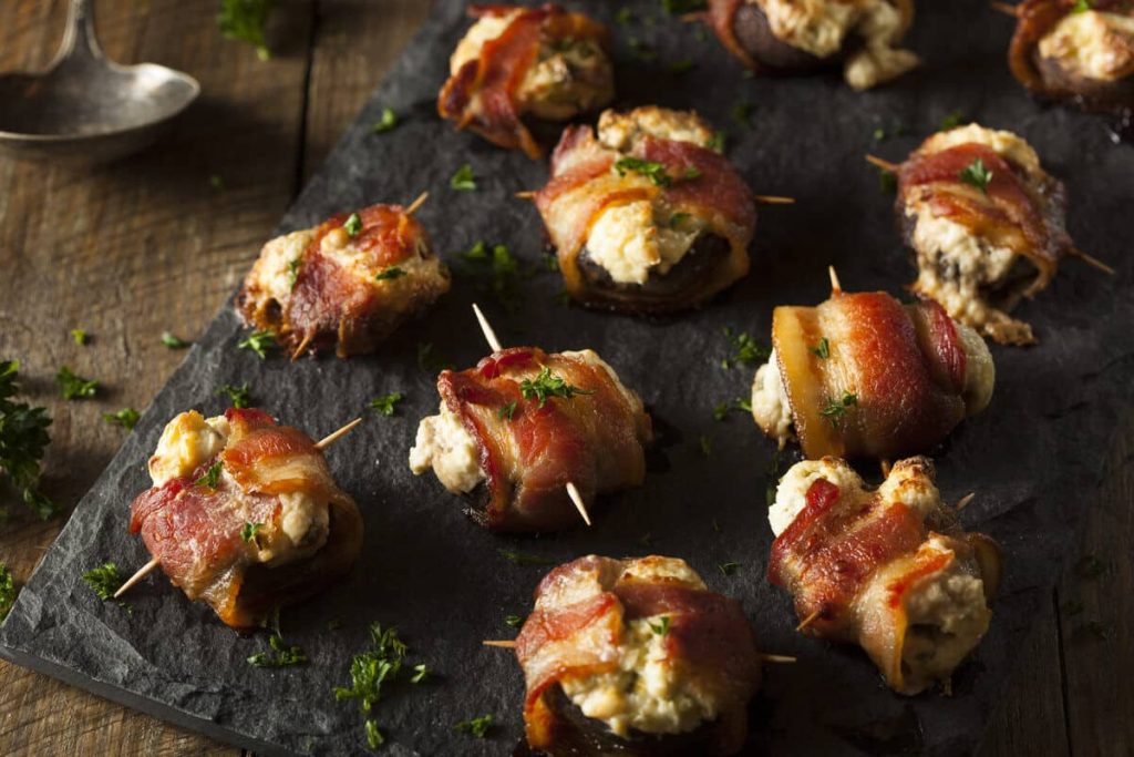 Gefüllte Champignons mit Speck und Feta Käse