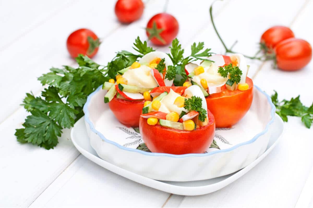 Gefüllte Tomaten Fingerfood mit Wachteleiern