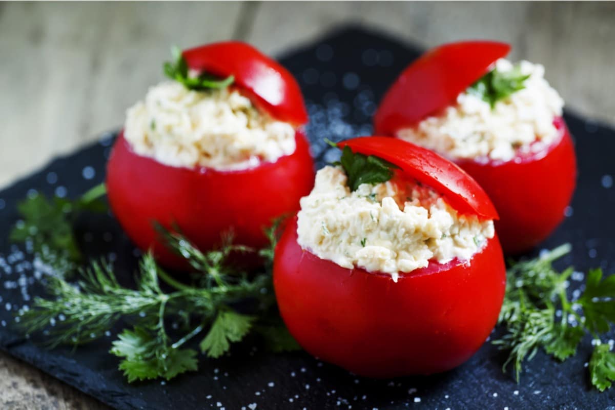 Gefüllte Tomaten mit Feta und Ricotta