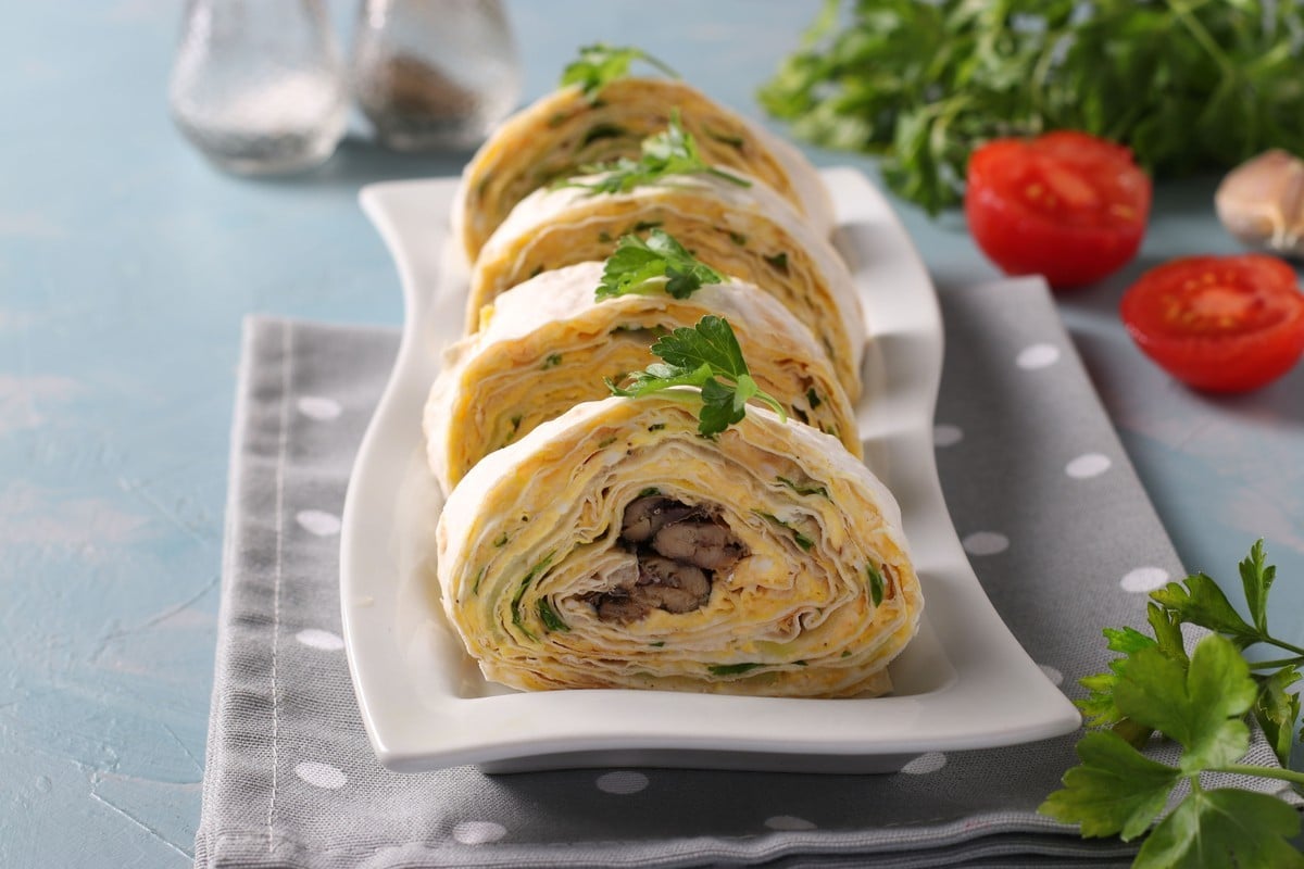 Gefüllte Wraps mit Sprotten