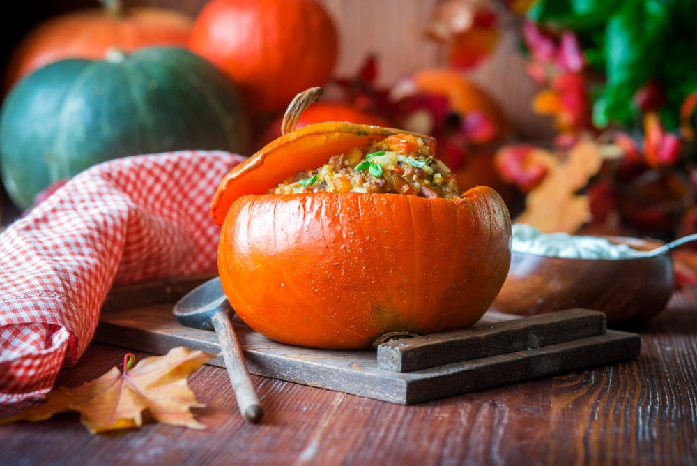 Gefüllter Kürbis mit Hackfleisch