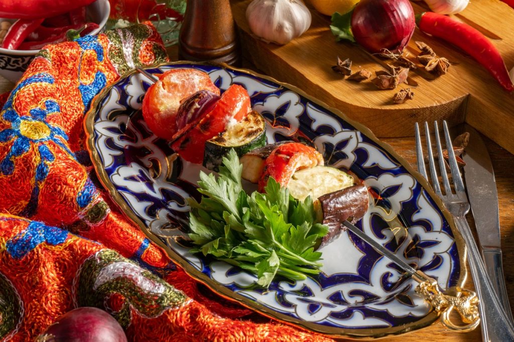 Gegrillte Gemüsespieße in Honigglasur  - Vegetarische Grillrezepte