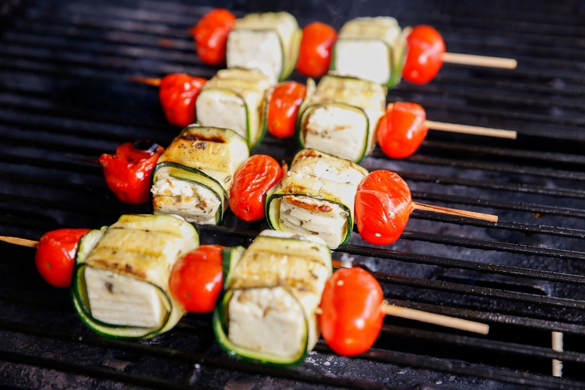 Grillspieße mit Zucchini