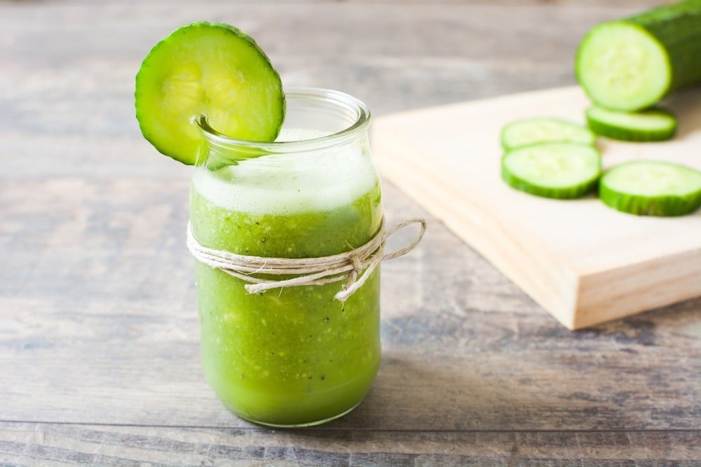 Grüner Gurken Smoothie zum Frühstück