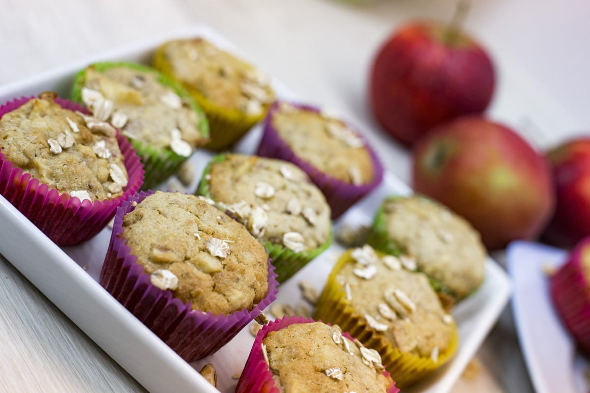 Haferflocken Muffins mit Äpfeln