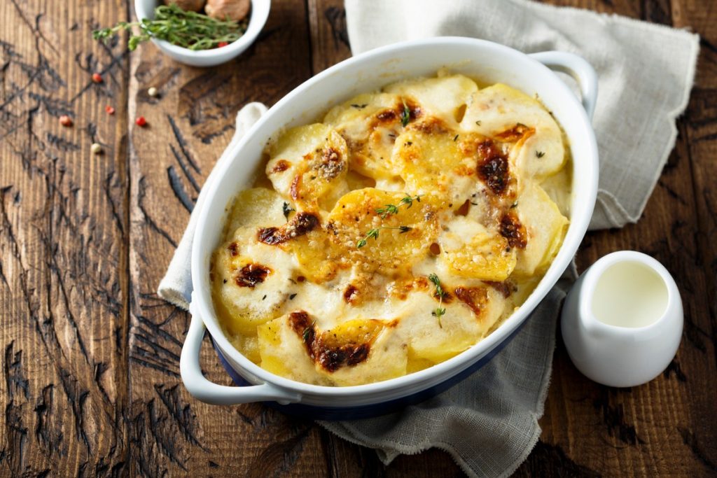 Herzhaftes Kartoffelgratin in Zitronen Sahne Soße