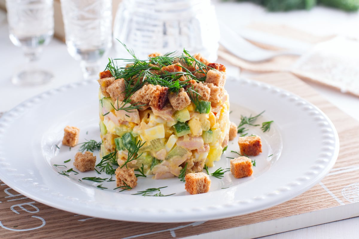 Kartoffelsalat mit Schinken