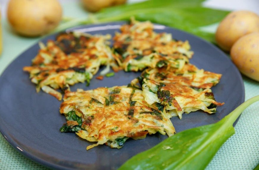 Knusprig zarte Kartoffelpuffer mit Bärlauch