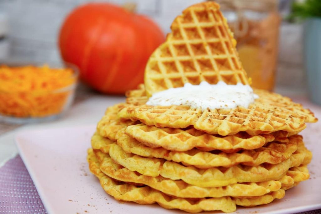 Köstliche Waffeln mit Kürbis