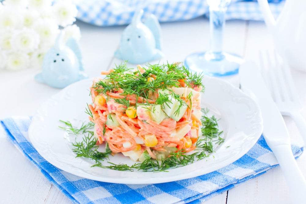 Koreanischer Karottensalat mit Surimi