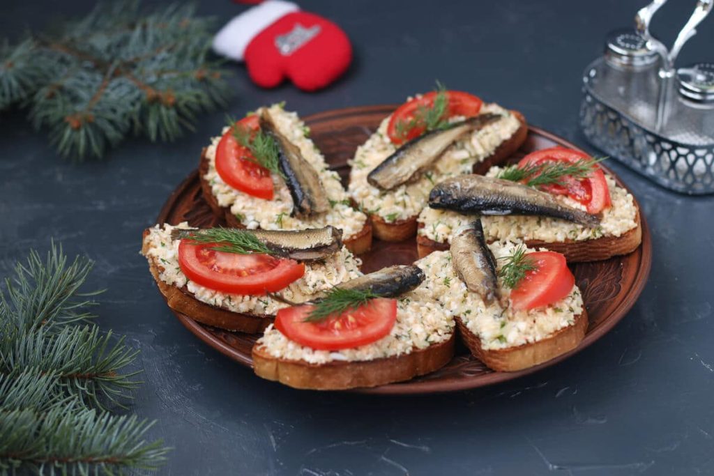 Leckerer Brot Snack mit Sprotten
