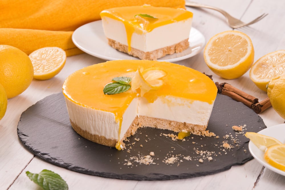 Lemon Cheesecake mit selbstgemachten Lemon Curd