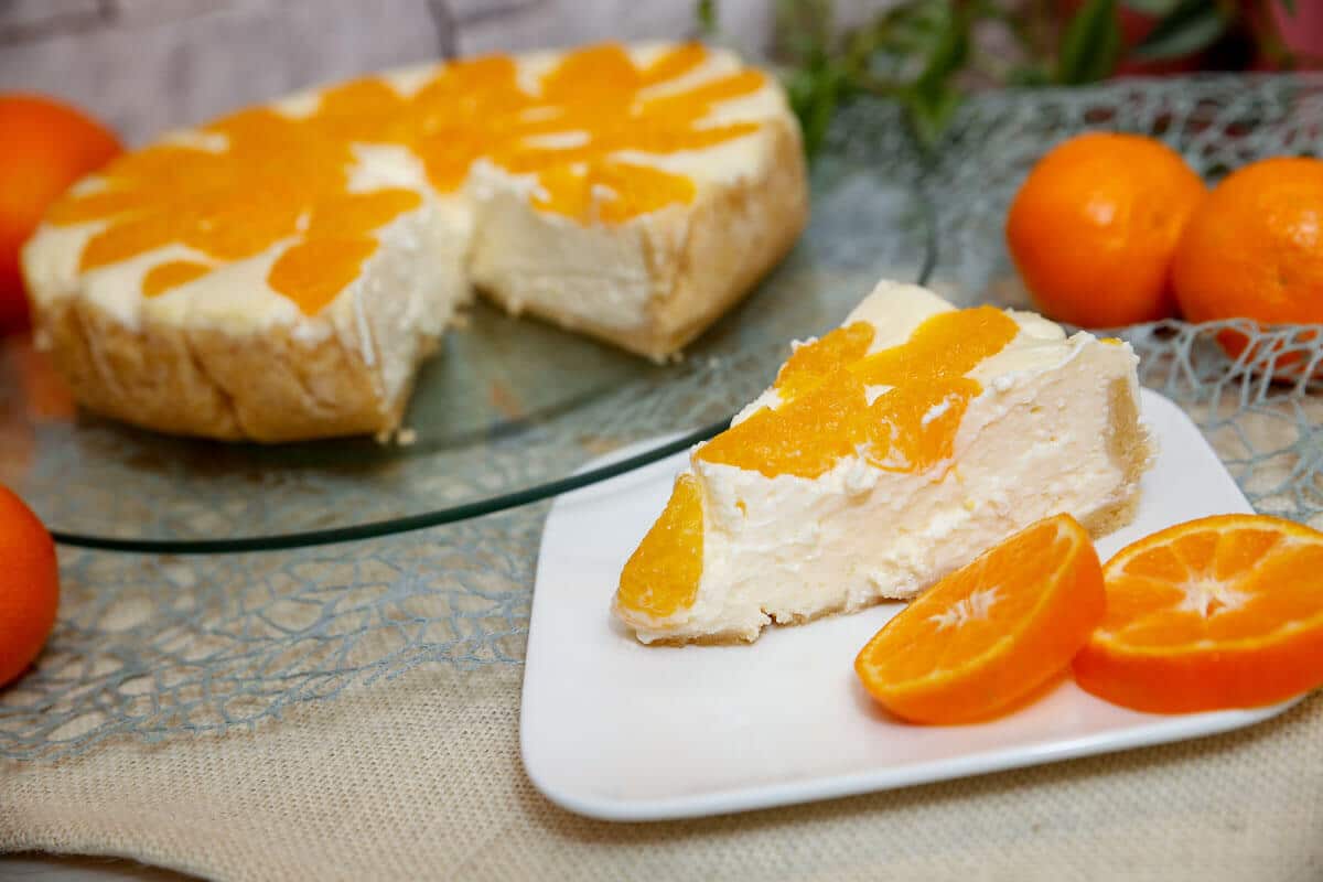 Lockerer Käsekuchen mit Mandarinen – Einfaches Käsekuchen Rezept