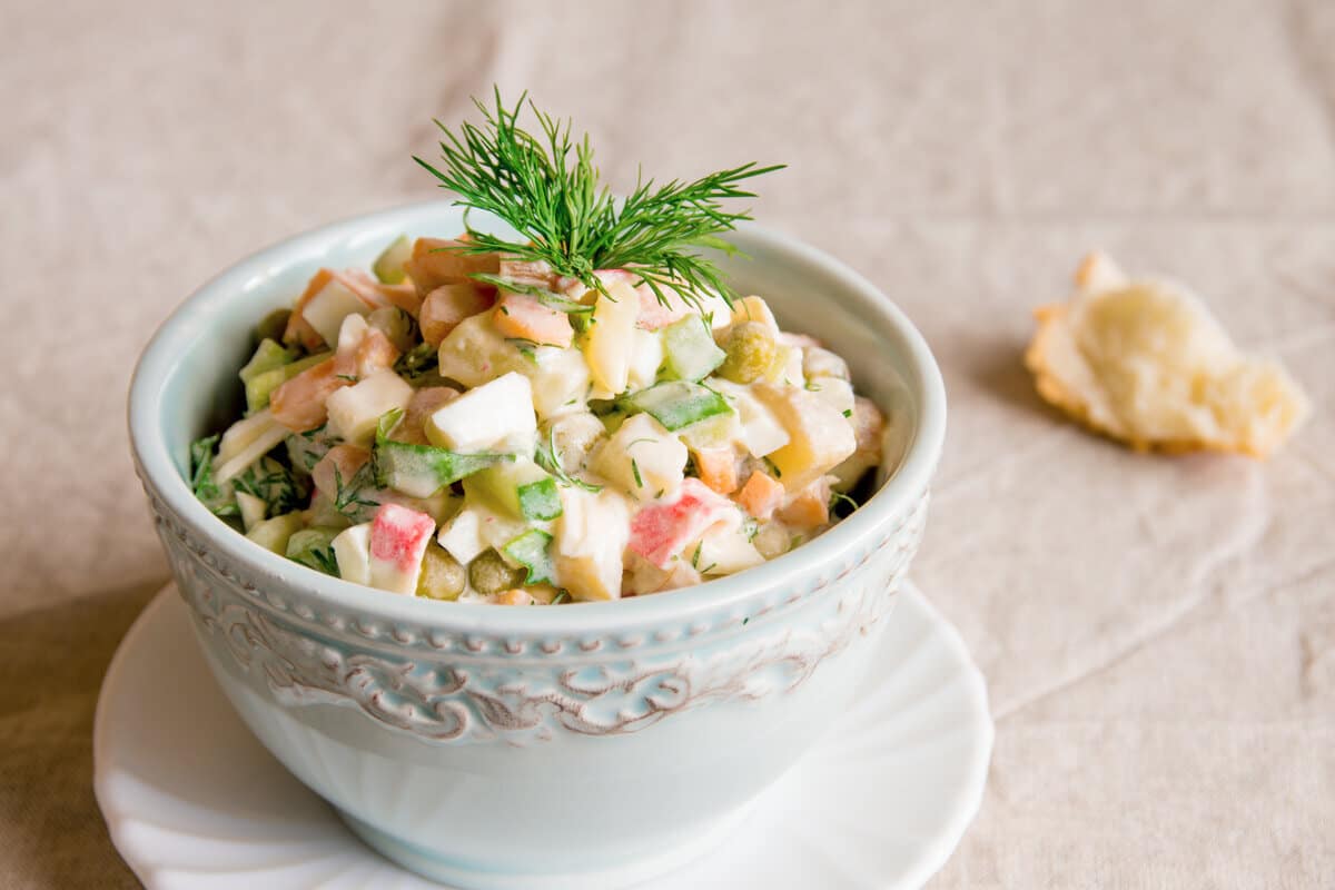 Olivier Salat mit Kartoffeln