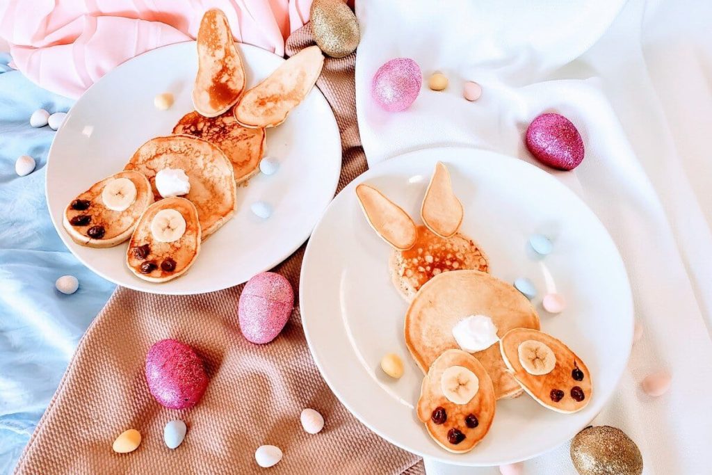 Pancakes Osterhasen zum Osterbrunch - Frühstück mit Pancakes