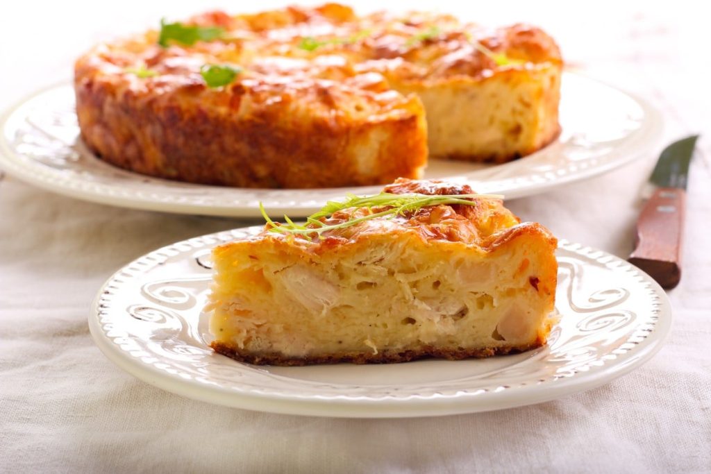 Quiche aus Blumenkohl und Hähnchenbrust